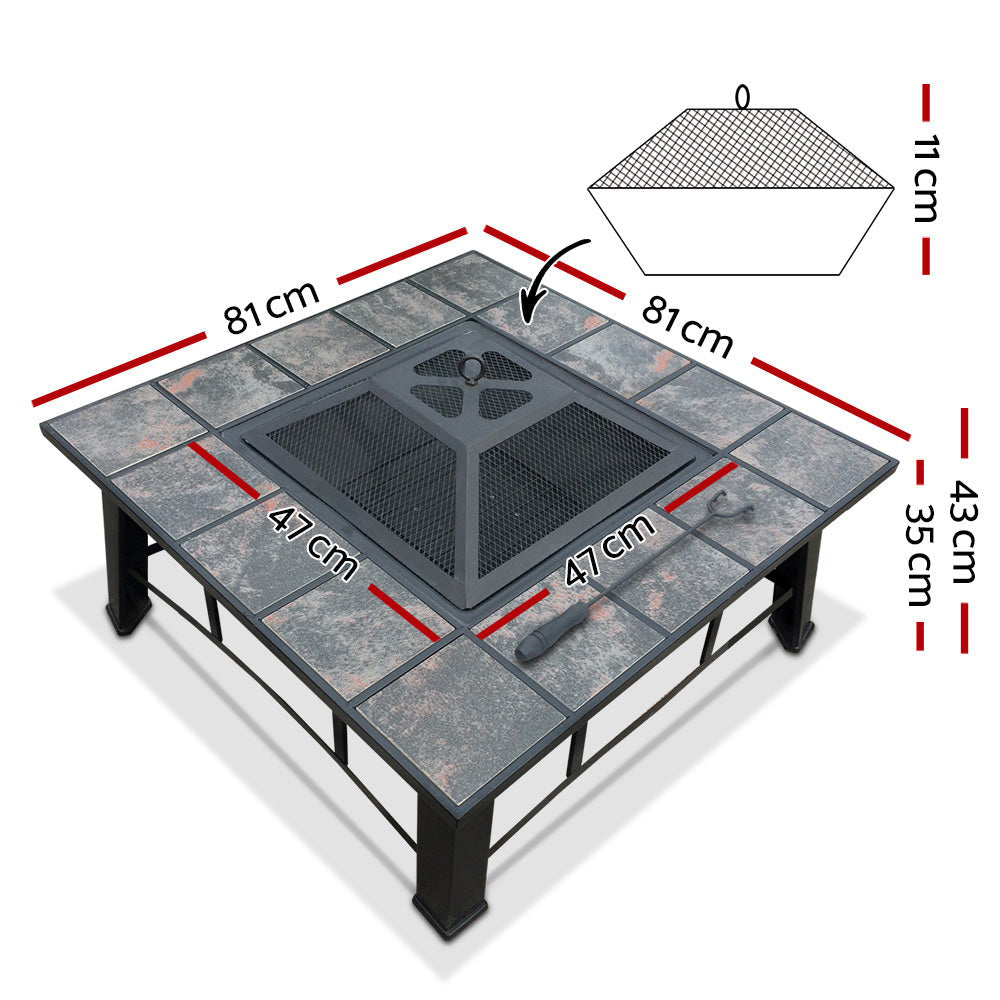 Fire Pit BBQ Grill Smoker Table Outdoor