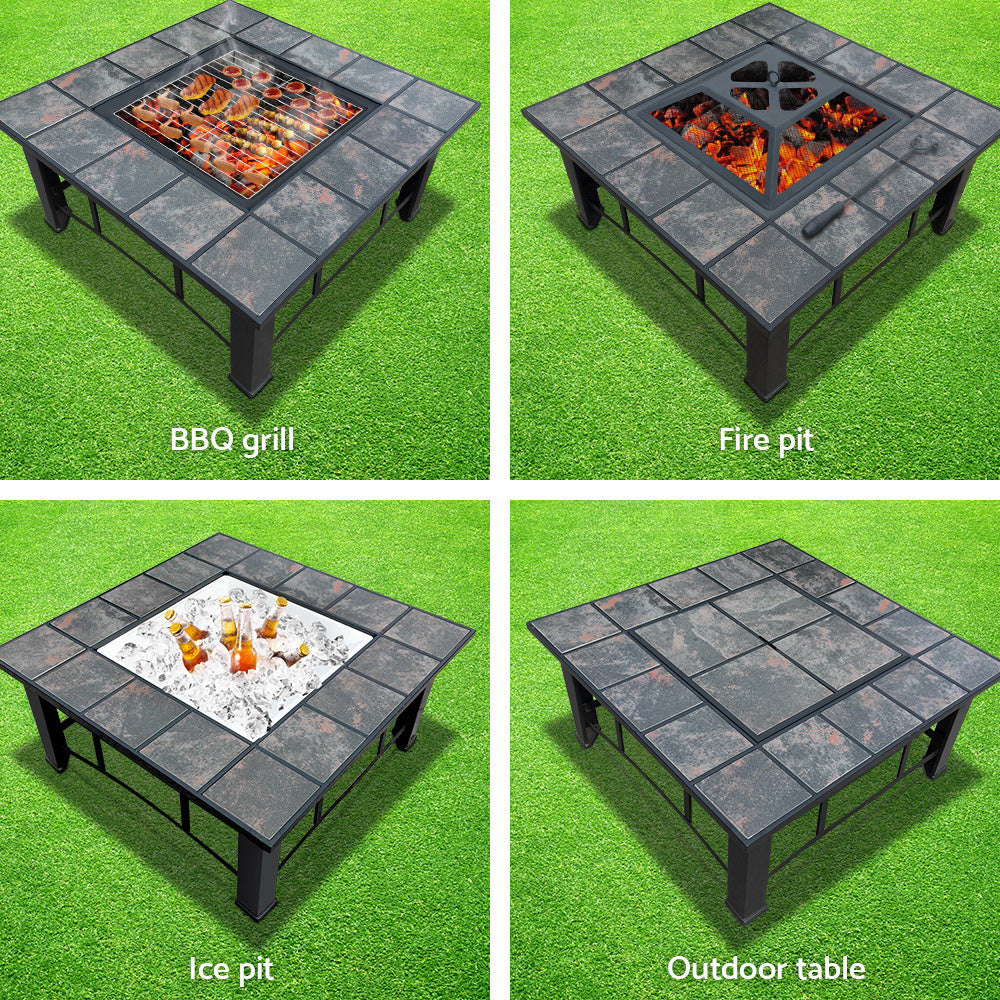 Fire Pit BBQ Grill Smoker Table Outdoor
