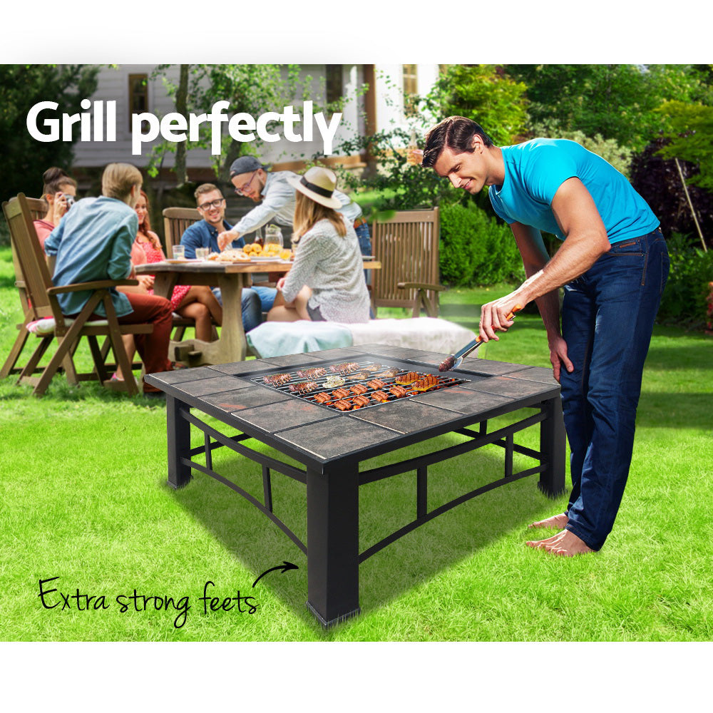 Fire Pit BBQ Grill Smoker Table Outdoor