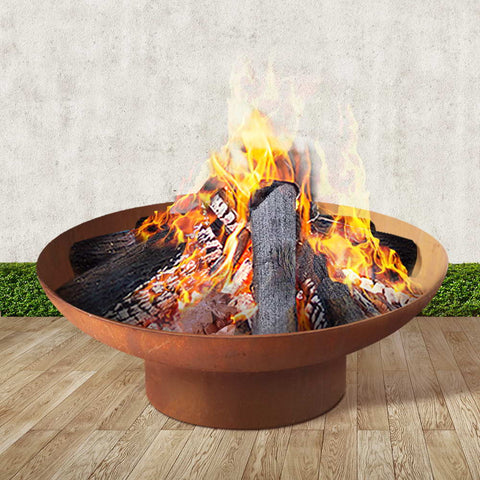 Grillz Fire Pit Rustic Outdoor Steel Bowl 70CM