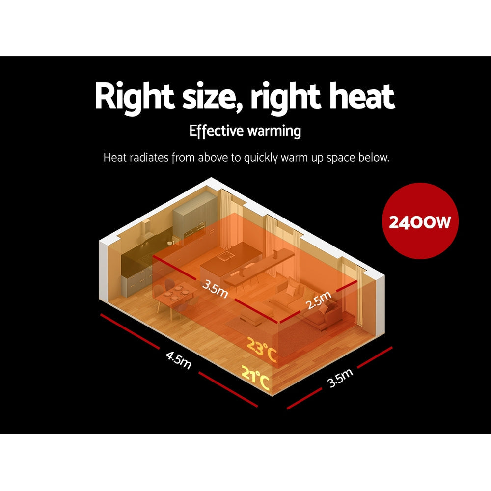 Devanti Electric Infrared Radiant Strip Heater 2400W