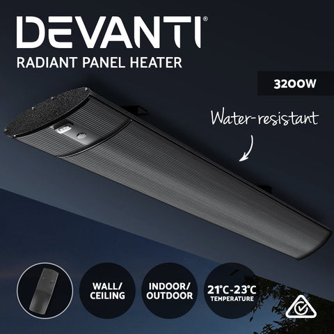 Devanti Electric Infrared Radiant Strip Heater 3200W