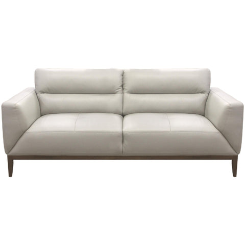 Downy  Genuine Leather Sofa 3 Seater Upholstered Lounge Couch - Silver